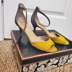 Seychelles Hazel sandals, yellow and gray